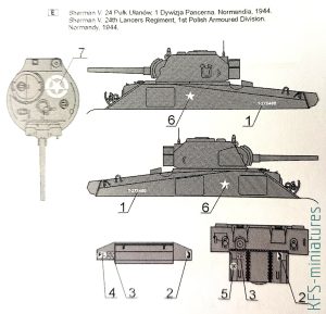 Polskie Shermany - 1 Dywizja Pancerna - Kalkomanie - Toro Model