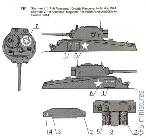 Polskie Shermany - 1 Dywizja Pancerna - Kalkomanie - Toro Model