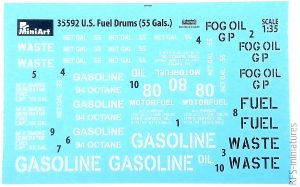 1/35 U.S. Fuel Drums 55 Gals - MiniArt