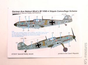 1/72 Bf 109E-4 Decal Stipple Camo - Special Hobby