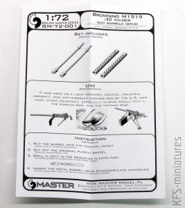 1/72 Browning M1919 & M2 barrels - Master