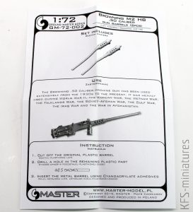 1/72 Browning M1919 & M2 barrels - Master